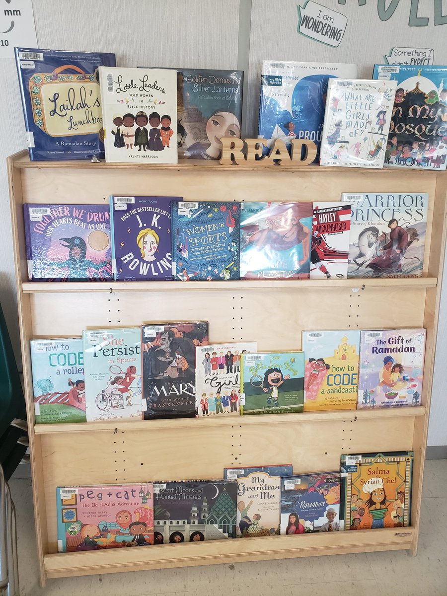 My new fav thing? Loading up on books from <a href="/londonlibrary/">LondonPublicLibrary</a> to improve my classroom's library. Love seeing Ss explore texts they might not usually select related to #WomensHistoryMonth  and #Ramadan 🥳