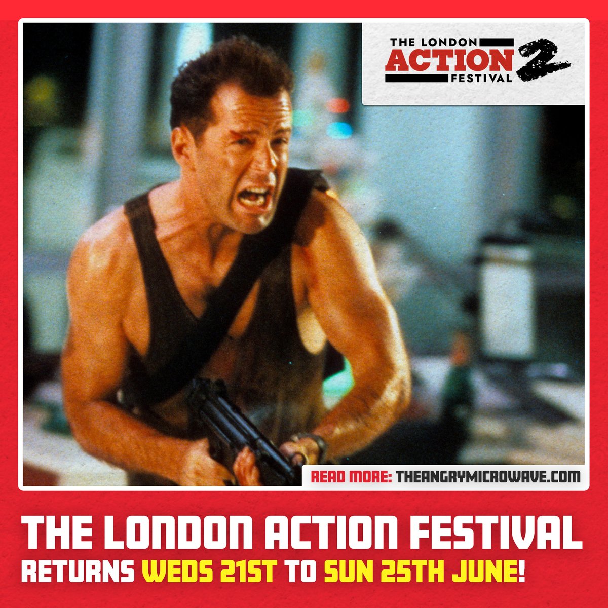 1AngryMicrowave's tweet photo. BIG NEWS: @TheActionFest returns this June 💥

As action-fever hits the big screen this summer with  #JohnWick, #Fast10 &amp; #MissionImpossible, you won't want to miss it! Find out more👇

https://t.co/ImmlwJ7odo https://t.co/MrOceIZJsh