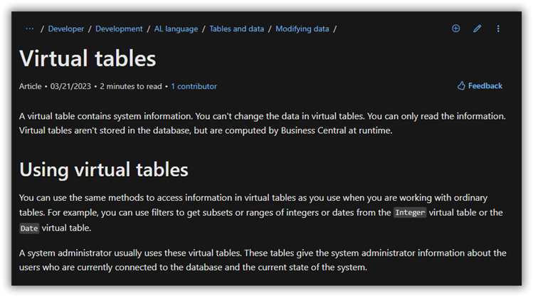 TinoTeuber's tweet photo. Three new articles on virtual tables have just been published:

https://t.co/jBg8W2YXpO
https://t.co/coivpV3j3v
https://t.co/gYmbm8yDLm

#msdyn365bc https://t.co/HUxEdXzIP4