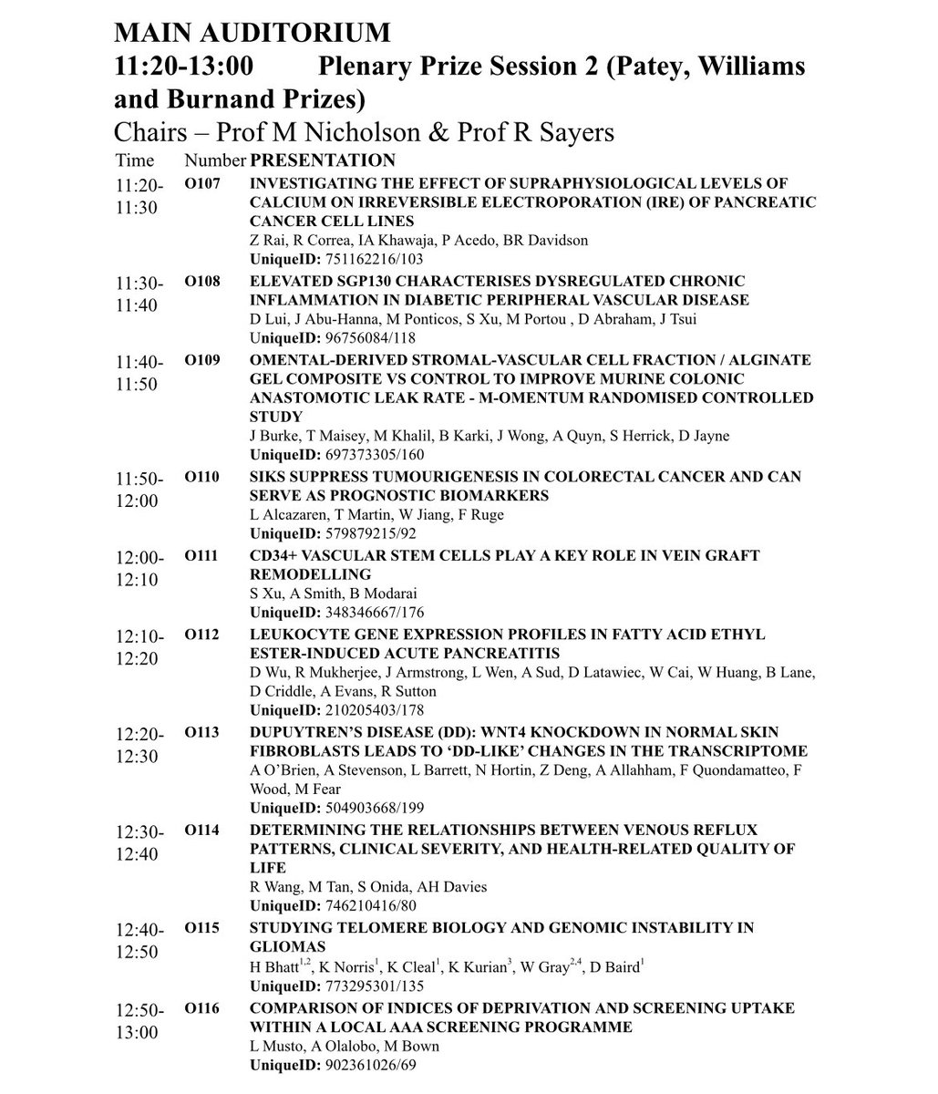 DL08OMD's tweet photo. Prize Session 2 @SocSARS @BJSAcademy Annual Meeting of the Surgical Research Society, Nottingham 24 March 2023 https://t.co/dJ0zDjgSBp