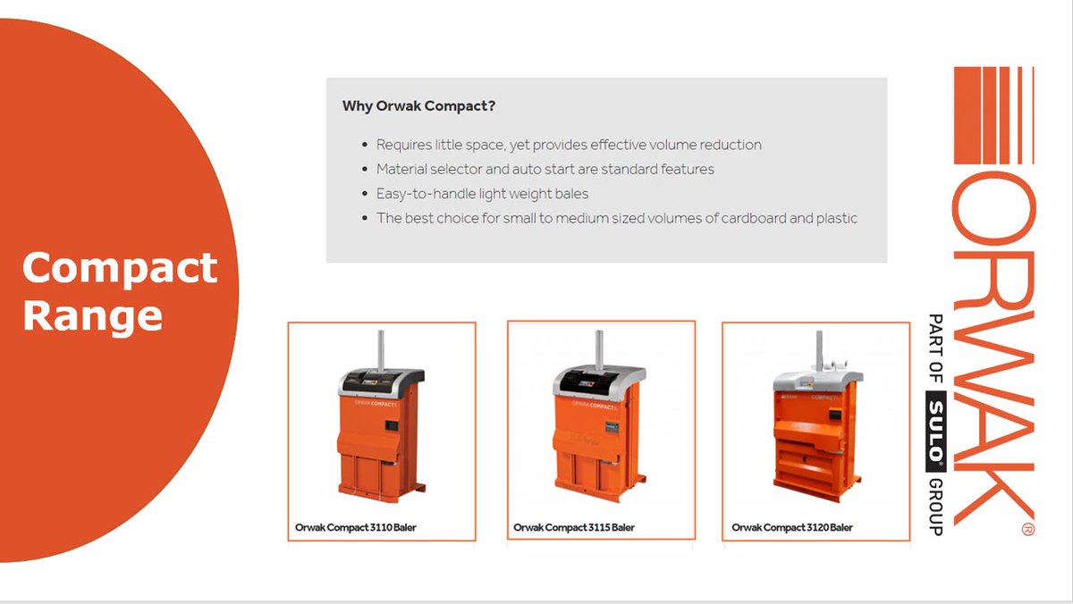 Don't think you have enough waste?
We have a compact range perfect for smaller businesses, quantities or as a second machine.
If you have enough waste for extra bins or collections, then you have enough waste to bale it.
orwakeasi.co.uk/contact-us/