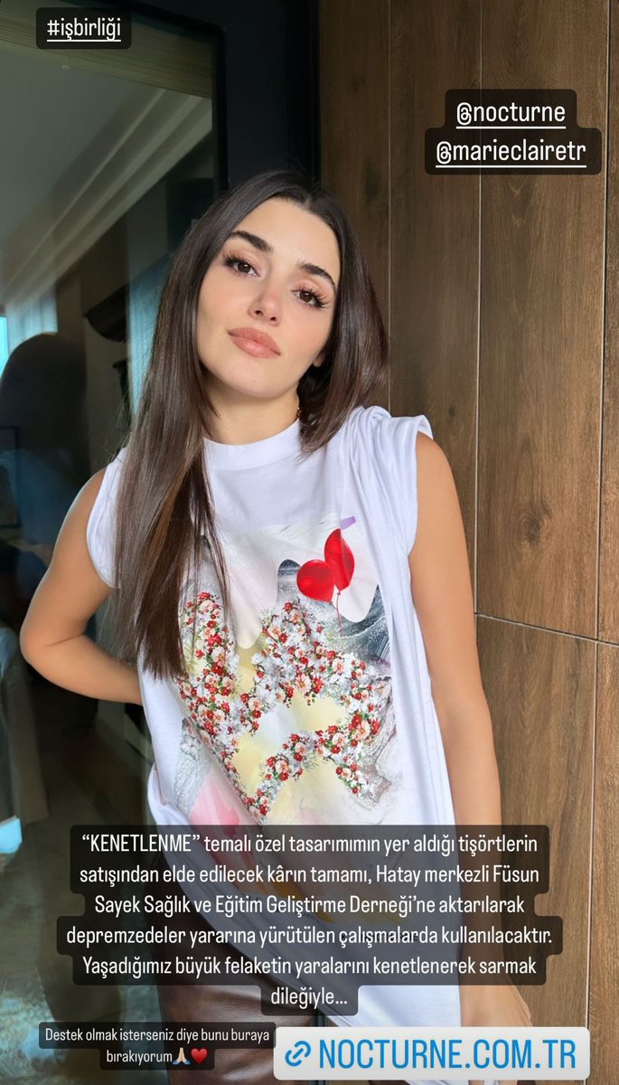 gecebabaanne's tweet photo. Hande vestindo a camiseta com o seu desenho sobre o terremoto na Turquia, em parceria com a Elle e Nocturne
@HandeErcel @nocturnestyle @ELLETurkey
#HandeErcelXNocturne
#HandeErcelXElle
#deprem https://t.co/EWCBJWJgPO