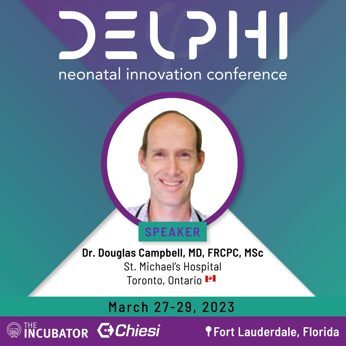 DELPHI_neo's tweet photo. .@DougCam8672 will be joining Delphi in March for his talk: Non-invasive negative pressure ventilation in neonates. 

Reserve your spot for 3 full days and 30+ speakers!

📆 March 27-29, 2023
🎟 https://t.co/coPNwOxrAY

#EBneo #MedEd #MedStudentEd #NICU #DELPHI2023 @theFPQC https://t.co/LdJuFuSjGb