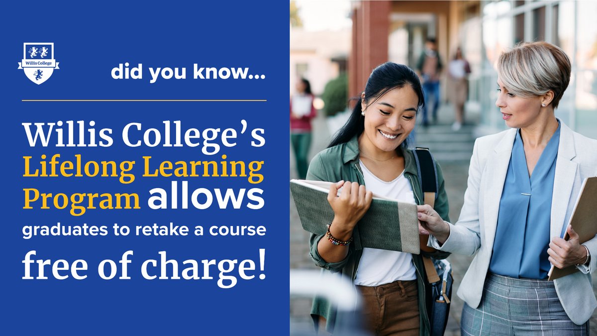 Unlock your career potential with Lifelong Learning at Willis College! As an alumni, return to school and update your skills with the latest education, ensuring you're well-prepared for your dream job or promotion. Contact us today to learn more: williscollege.com/contact/
