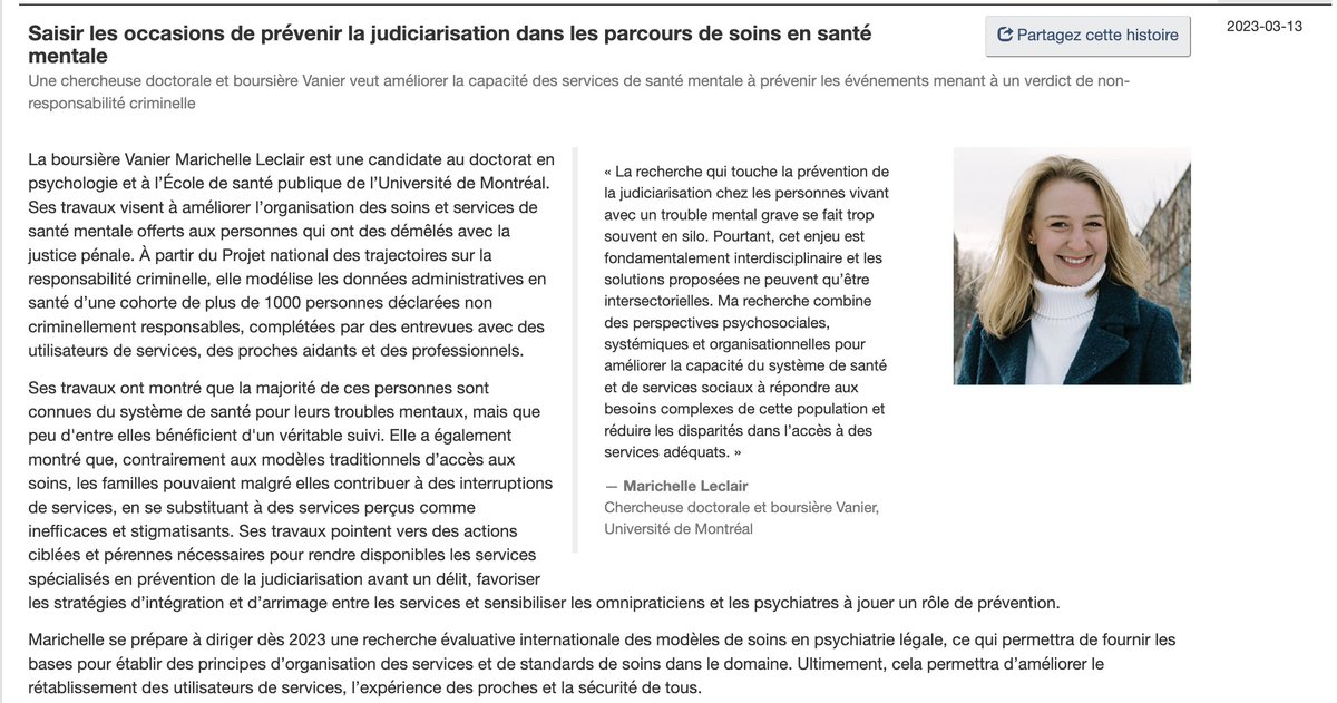 marichelec's tweet photo. Pas peu fière d'être nommée par les @IRSC_CIHR  comme l'un des visages de la recherche en santé au Canada en 2023.

Pour voir mon profil ➡️https://t.co/DF7I5bDXv4 
In English ➡️https://t.co/owQ4AKUOPz https://t.co/3LniMGLu99