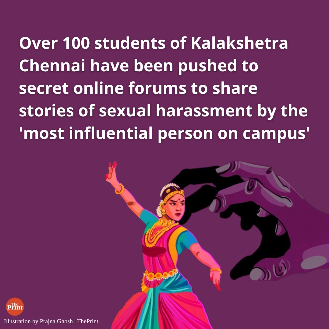ThePrintIndia's tweet photo. Kalakshetra Chennai has a PoSH problem. Students fume, gag order imposed, art world shaken
Read this report by @shubhangi_misra in ThePrint series #POSHWatch
Click here: https://t.co/UCVEI0WlNp
Illustration: @prajnaghosh9 https://t.co/ZB8iocEWkZ