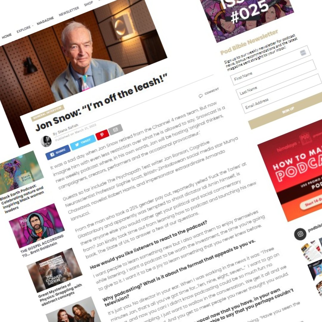 podbible's tweet image. INTERVIEW // Jon Snow: “I’m off the leash!”

Diana Safieh interviews @jonsnowC4 about his new podcast, Snowcast, what appeals to him about the podcast format, who his dream guest would be, and much more…

READ NOW: podbiblemag.com/jon-snow-im-of…  

 #jonsnow #snowcast
