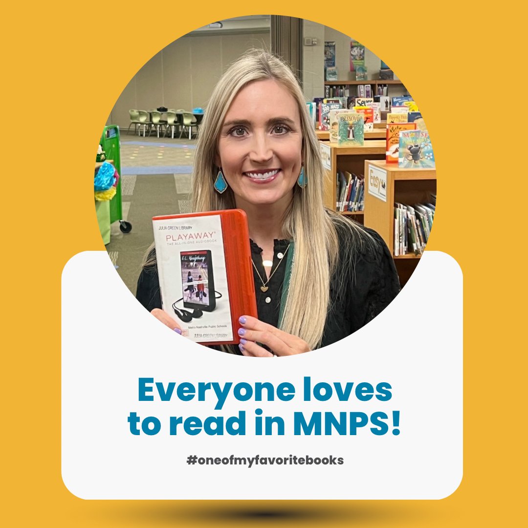 Everyone loves to read in MNPS! Librarian, Shannon Meadows @JGHornets shared her favorite Playaway, FROM THE MIXED-UP FILES OF MRS. BASIL E FRANKWEILER! #oneofmyfavoritebooks #MNPSReads @MetroSchools