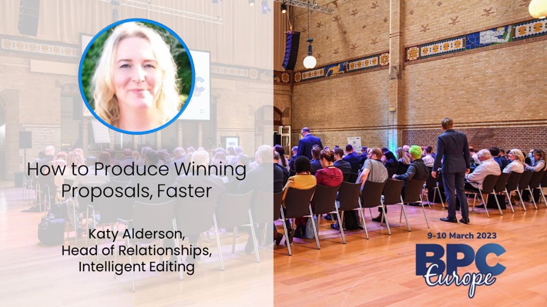 IntelligentEdit's tweet image. Well done to our Head of Partnerships, Katy Alderson, who spoke at #BPCEurope23 about using technology to help implement #styleguides in #proposalwriting.

Thanks to @APMPConnect for organizing a great conference. See you at #BPCGlobal in May! 

#bidwriting #ProudToBeAPMP