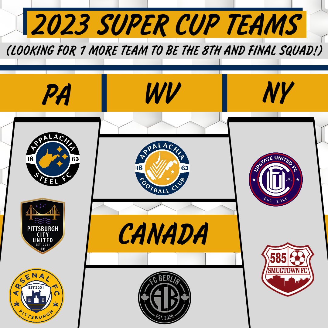 ASFC63's tweet image. We are looking for 1 more team to participate in our Super Cup. 
- $750 entry fee
- 8 teams; 2 groups
- 3, 75 minute guaranteed games in group play on Saturday
- PA-West certified referees
- Winner gets $750 entry fee refunded + trophy and other goodies
- Restaurant &amp;amp; Bar on site