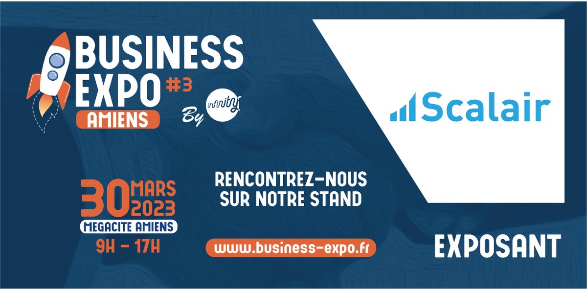 🚀J-7 Business Expo Amiens 
SCALAIR sera présent au Business Expo d’#Amiens, le 30 mars au Mégacité !  
Venez rencontrer nos #experts sur le stand N°C26 pour échanger sur vos problématiques de #cybersécurité.
#protectiondesdonnées #cloud #SécuritéInformatique #cloudsecurity