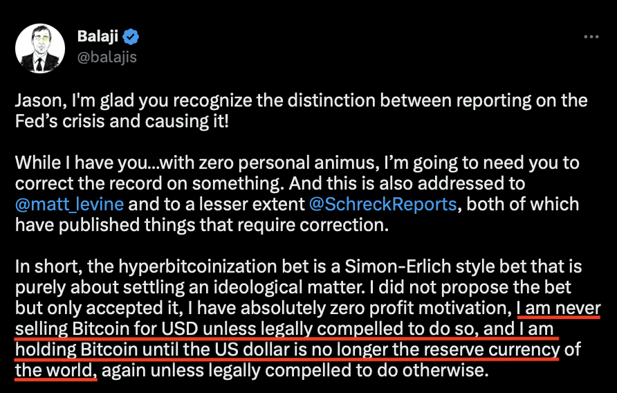 kofinas's tweet image. When @balajis says he is "ideologically driven," he's not lying. He and his comrades have an explicit political agenda to replace the Dollar and bring about a new world order run by a plutocratic elite of free agents who remain removed from the obligations of citizenship &amp;amp; place.…