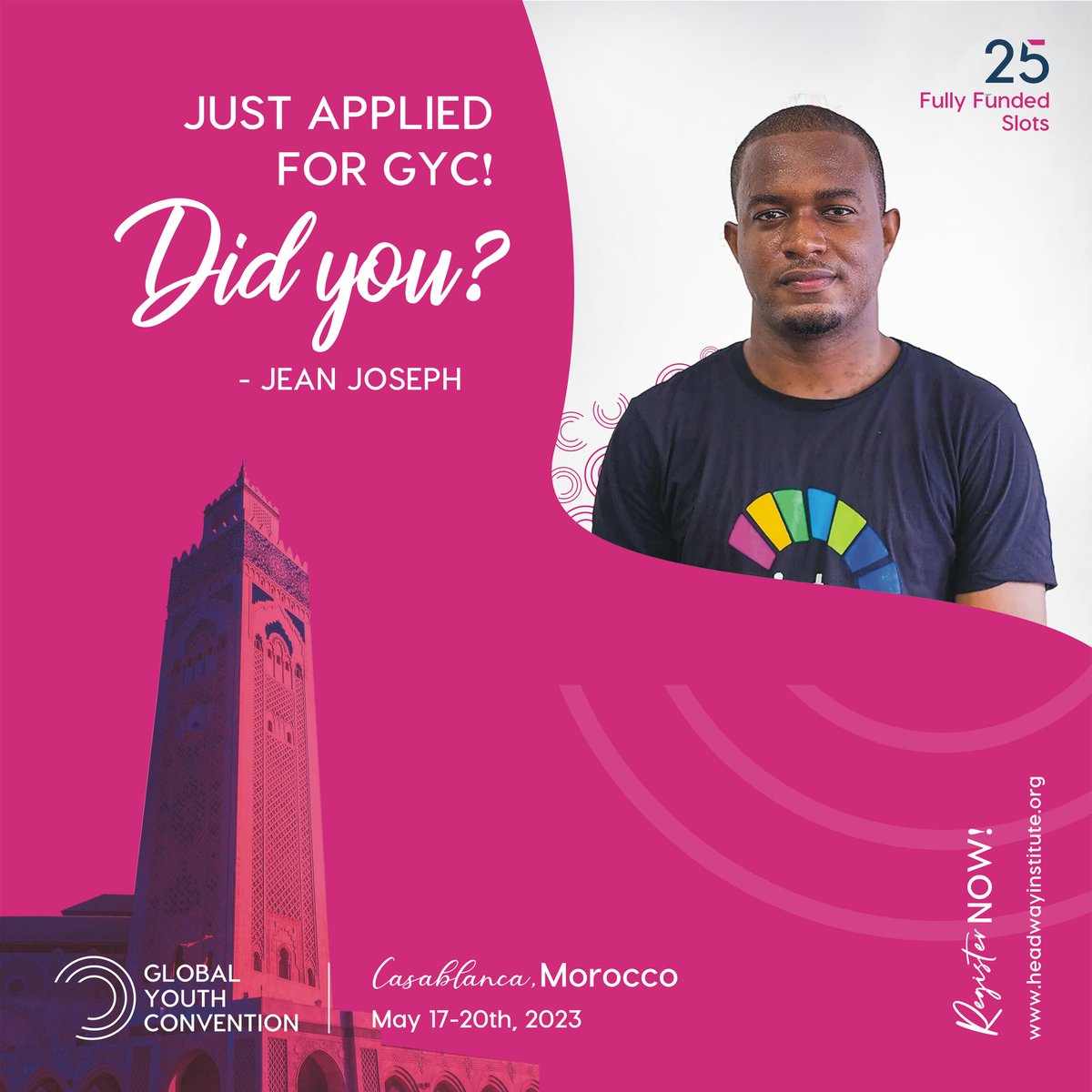 MerlinDensi's tweet photo. Hi everyone, I am so excited to announce that I have applied to be one of 25 Fully Funded Delegates to attend Global Youth Convention 2023 – which is taking place in Casablanca, Morocco.

#GYC2023 #HISA #HISAGYC2023 #hisayouthconvention #project3413 #climateaction https://t.co/7TaklV2qqu