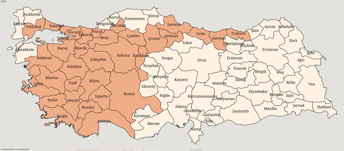 Türkiye'de ziyaret ettiğiniz şehirleri işaretleyebileceğiniz bir websitesi. 

Sizin haritanız nasıl görünüyor?

ozanyerli.github.io/turkeyvisited/