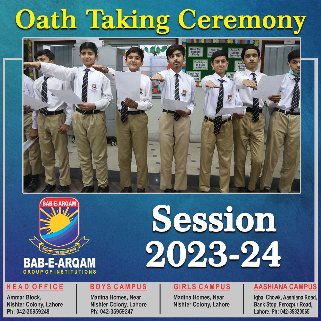 babearqamschool's tweet image. BAB-E-ARQAM students are welcoming new classes with some new commitments of passion, determination, and Higher Goals.

#Newclasses
#Newannualyear 
#Newbooks
#Newhorizons

#0athtakingceremony #oathceremony
#bab_e_arqarm_group_of_school