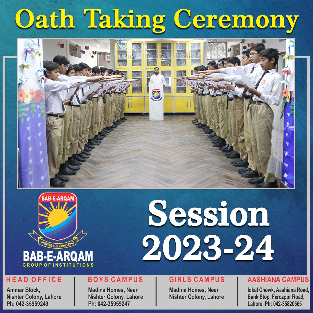 babearqamschool's tweet image. BAB-E-ARQAM students are welcoming new classes with some new commitments of passion, determination, and Higher Goals.

#Newclasses
#Newannualyear 
#Newbooks
#Newhorizons

#0athtakingceremony #oathceremony
#bab_e_arqarm_group_of_school