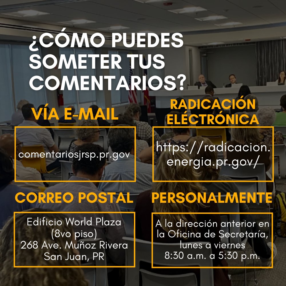 aerapr's tweet photo. ¿No pudiste participar de las vistas públicas en febrero pasado? 
¡Todavía hay tiempo para hacerte sentir!

El periodo para someter comentarios públicos está abierto hasta el 27 de abril de 2023. 

#DaleNotaALUMA #FueraLUMA https://t.co/21wLrwDhNI