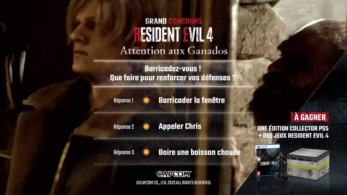 👊 ÉTAPE 4/7 👊

Les Ganados assiègent la maison, il faut vous barricader ! Que faire pour renforcer les défenses et vous laisser un moment de répit ?

Indiquez le numéro de la réponse la plus efficace en commentaires pour tenter votre chance.