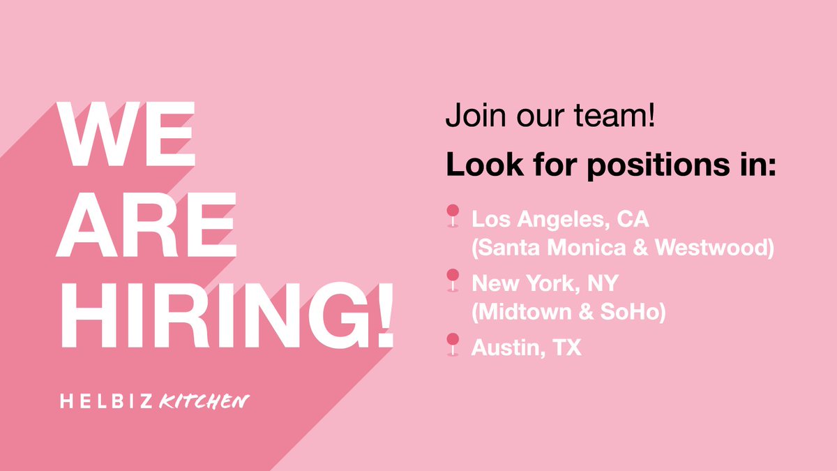 Helbiz Kitchen is expanding!🌎 We're #hiring in #LosAngeles, #NewYork, and #Austin. Learn more about open positions at: jobs.lever.co/helbiz
