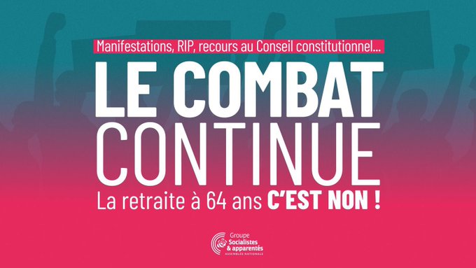 PS_Montelimar's tweet photo. Jeudi 23 mars : rejoignons la manifestation de l’intersyndicale à #Montélimar la #RéformeDesRetraites c'est toujours non !
Rdv 14h Rond-point du Soleil Levant https://t.co/elRhr1Xv7G