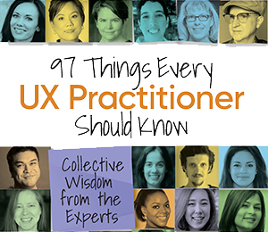 The current episode of the 97 UX Things podcast features <a href="/dgcooley/">Danielle Cooley</a> discussing her chapter "The Participant's Well-being is Your Responsibility."

If you conduct UX research, you'll want to check out this episode!

bit.ly/97UXThingPodca…