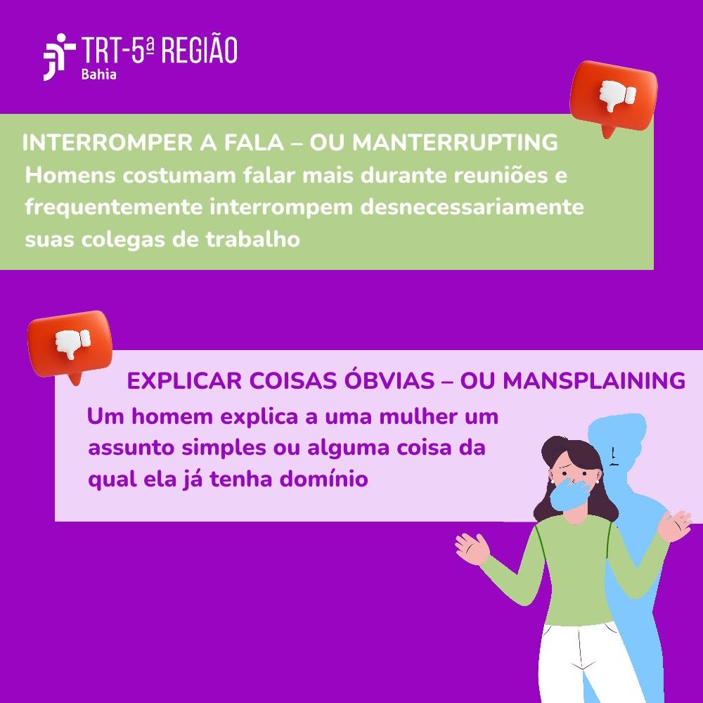 TRT5Bahia's tweet photo. Para encerrar o mês da mulher o #TRT5 vem mostrar algumas dicas de como evitar o machismo no ambiente de trabalho.
O TRT5 também criou uma cartilha mostrando diversas microagressões sofridas pelas mulheres no cotidiano. Confira: https://t.co/9YpA7e14ka https://t.co/0cqQyjD3cp