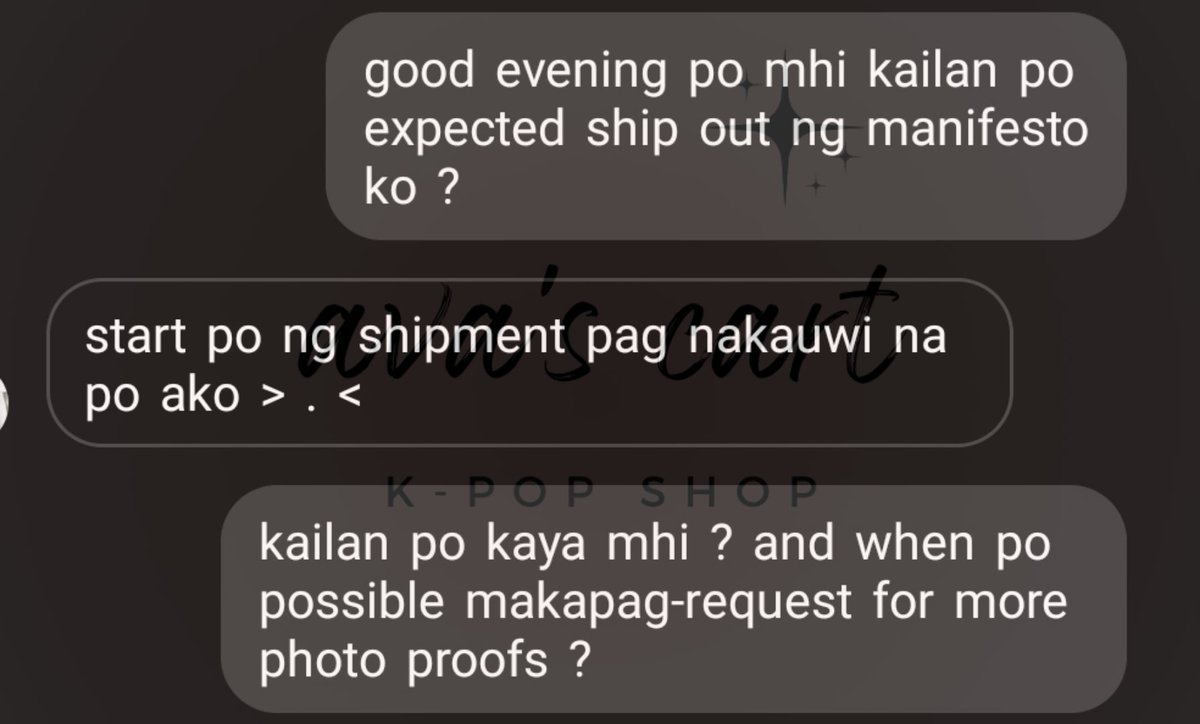 av4cart's tweet photo. ∘˚˳° #apdates 🎀 *.✧
march 21, 2023 —
250 php manifesto sealed albums shipment/photo proofs update !
g n :: we are currently not expecting any delays on delivery, let's hope there will be no delays. 💗 https://t.co/vkLobINJJW