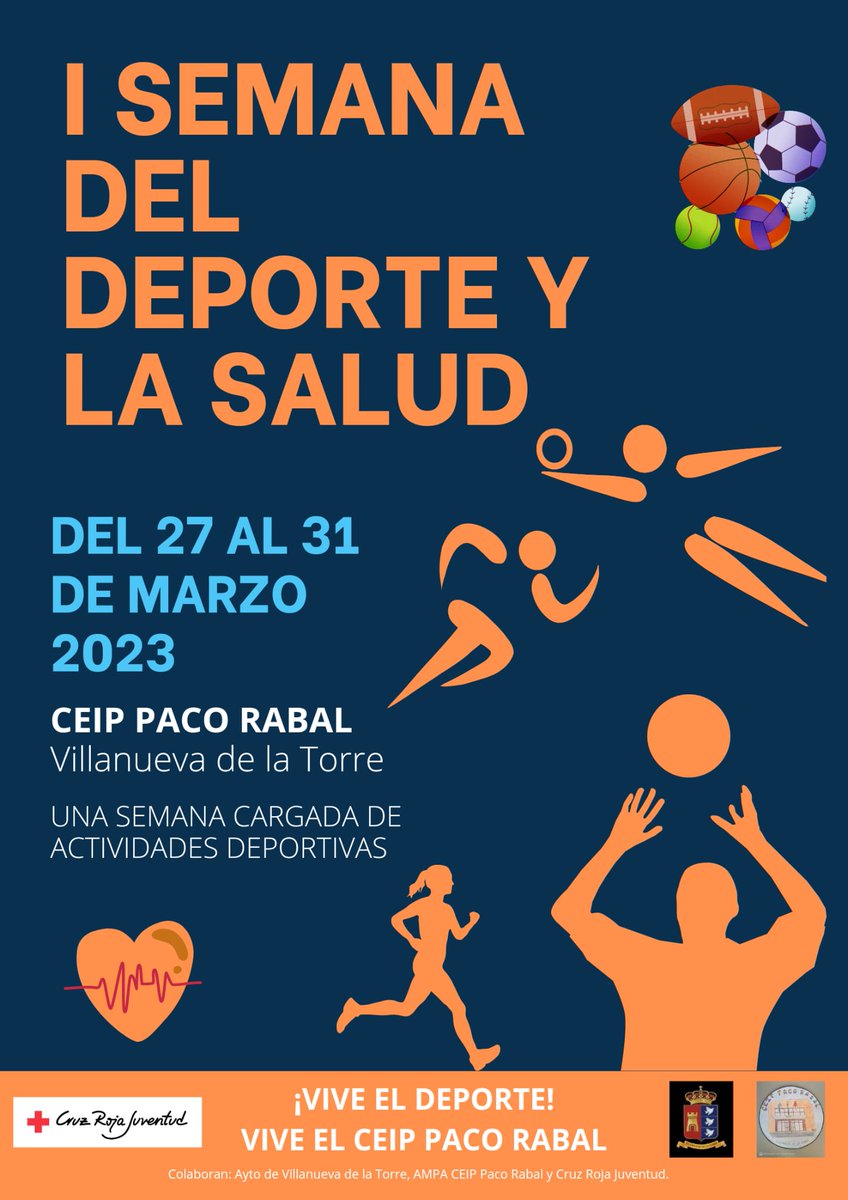 CruzRojaGuada's tweet photo. La próxima semana colaboraremos con el CEIP Paco Rabal en su I Semana del Deporte y la Salud. Actividad enmarcada dentro del Proyecto Educación Para la Salud. Dicho proyecto está financiado por la JCCM @gobjccm. https://t.co/mYtpvGcoWr