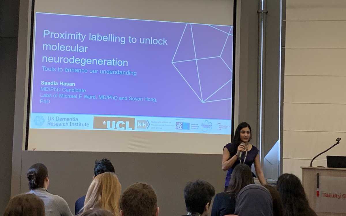 UKDRI's tweet image. Great talk by Saadia Hasan (@soyonhonglab, UKDRI at UCL) about ‘proximity labelling’ to study lysosomal dynamics in FTD and AD.

At the 2nd #CUREND workshop for ECRs @institutCerveau @MissionLucidity @DZNE_en