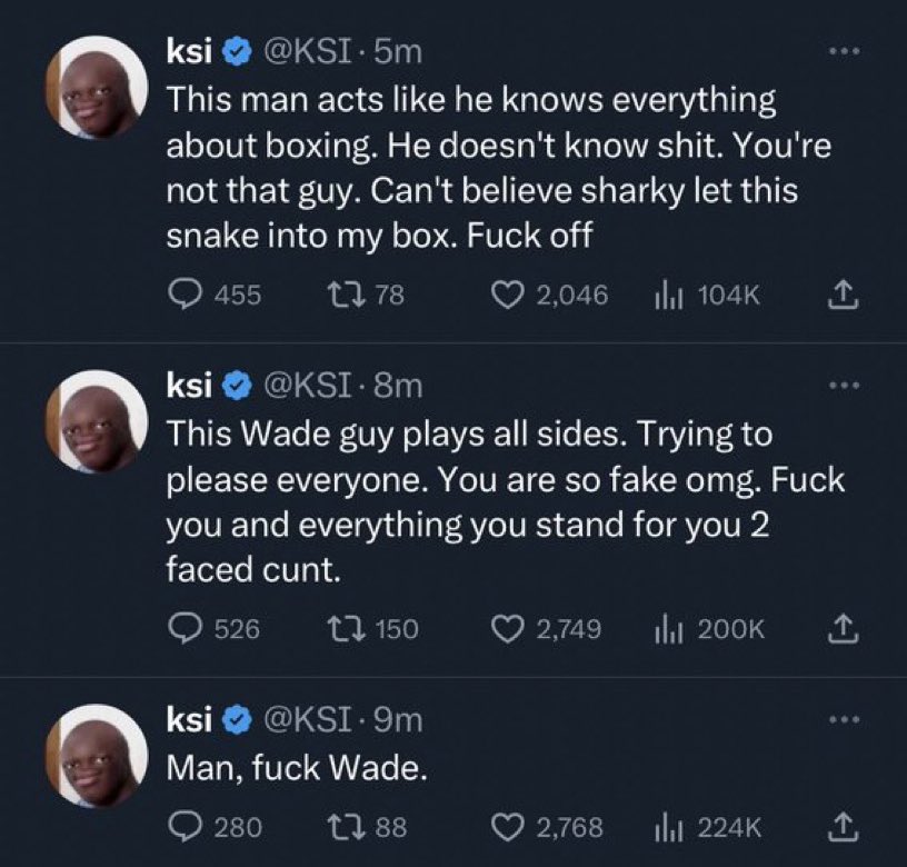 jakepaul's tweet image. This you?….talking about a REPORTER that worked DAZN shows? You are regressing maturity wise. You remind me of me when I was 19, but you about to be 30. Apologize to Wade and fire the unprofessional manager.