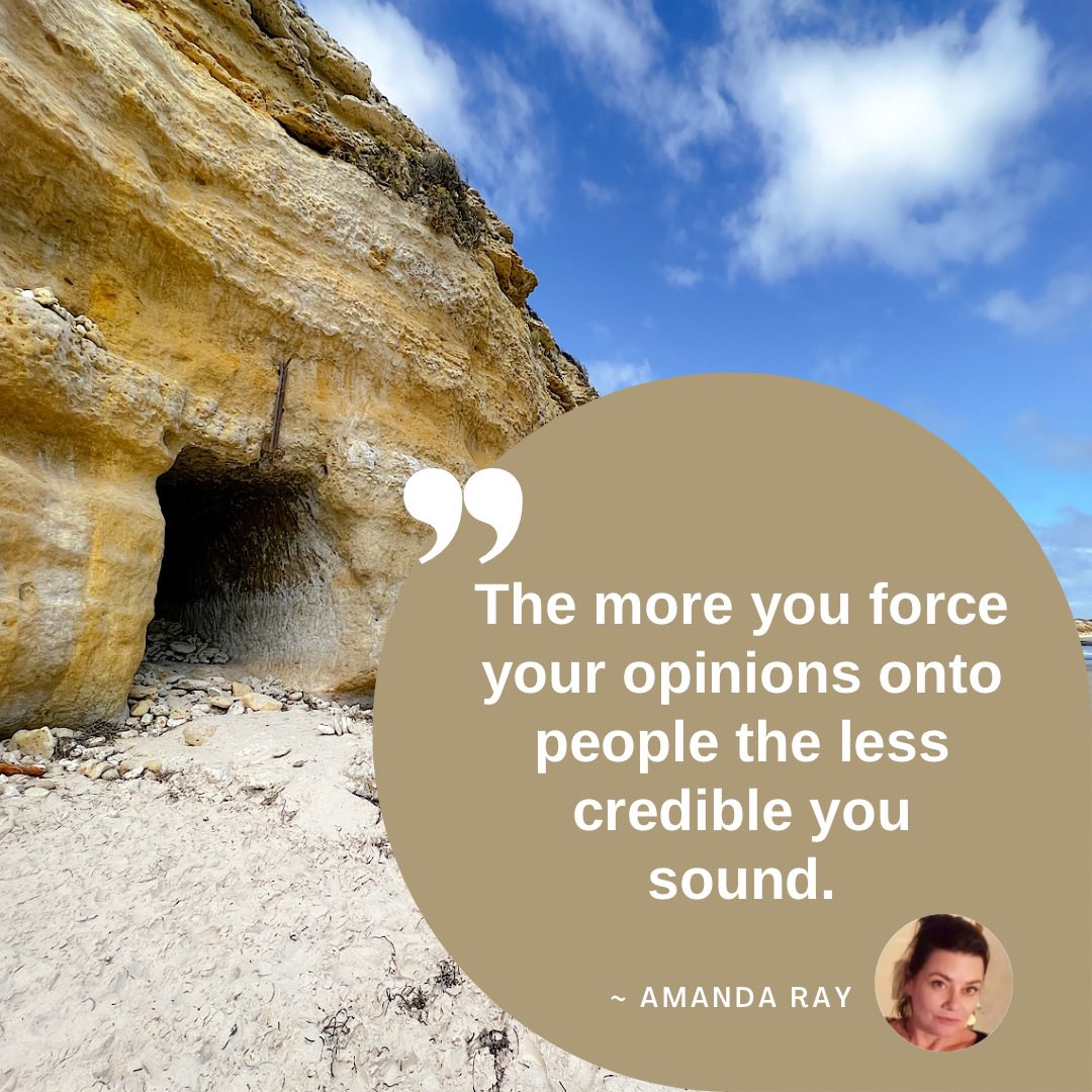 Don’t force your opinions onto people… #amandaray #SDGinfluencers #TuesdayMotivaton #quotesaboutlife #lifequotes 

@mary_gambara @lsmurthy99 @baski_LA @InvajyC @NutritiousMind @NevilleGaunt @Dkell999 @AudreyDesisto @Victoryabro @fogle_shane @adelahafez @treasadovander