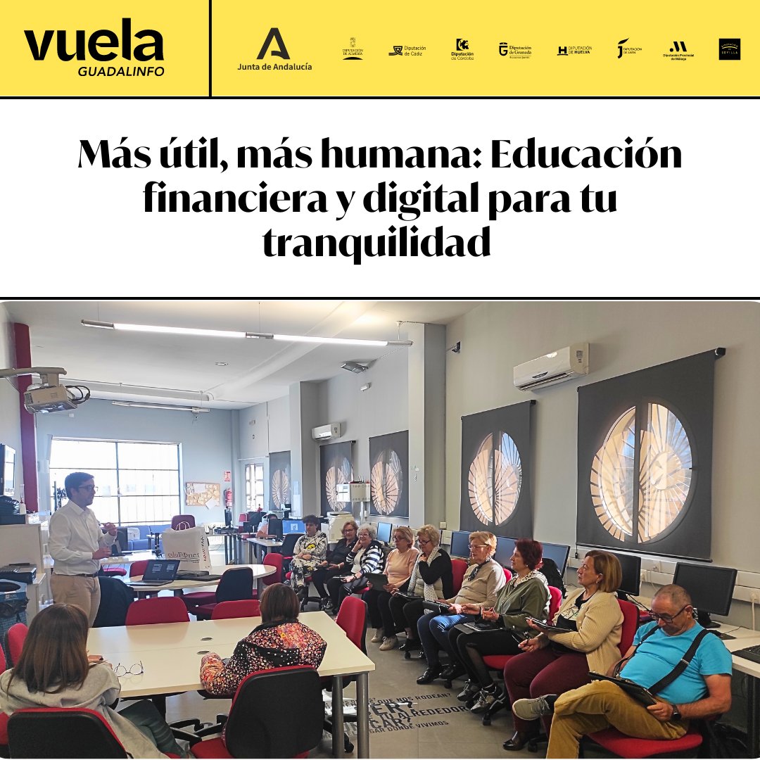 🏦🌐 Saca el #móvil y aprende a gestionar online tu dinero con autonomía y confianza: En 45 pueblos de #Granada puedes reforzar tu #educacionfinanciera y manejo de #bancaelectrónica con <a href="/edufinet/">Edufinet</a> y #VuelaGuadalinfo👉bit.ly/3Z2xS0K