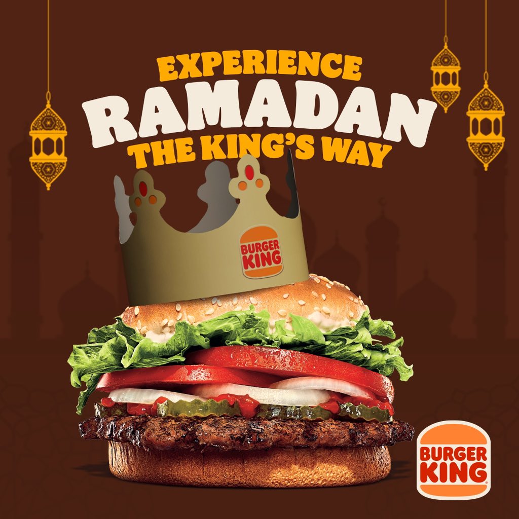 burgerkingnga's tweet photo. Ramadan is here and what better way to experience it than The King’s Way?
We’d be sharing delicious ramadan deals for you and the fam this season, so stay ready 😉❤️🔥
#TheRealBurgerExperience
#OrderYourWay
#BurgerKingNigeria https://t.co/7A8LTH6Pu0
