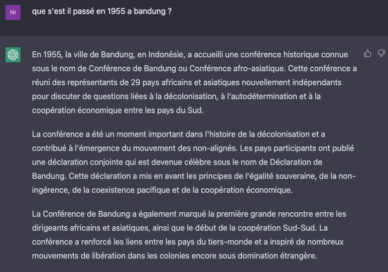 Nicolas_UX's tweet photo. @Meilleurtaux_pl Bon, à la demande de @marcfiorentino je fais mes devoirs... OK je triche avec #chatGPT mais c'est de bonne guerre #Bandung 
(le sujet est passionnant) https://t.co/mT0vHShhVY