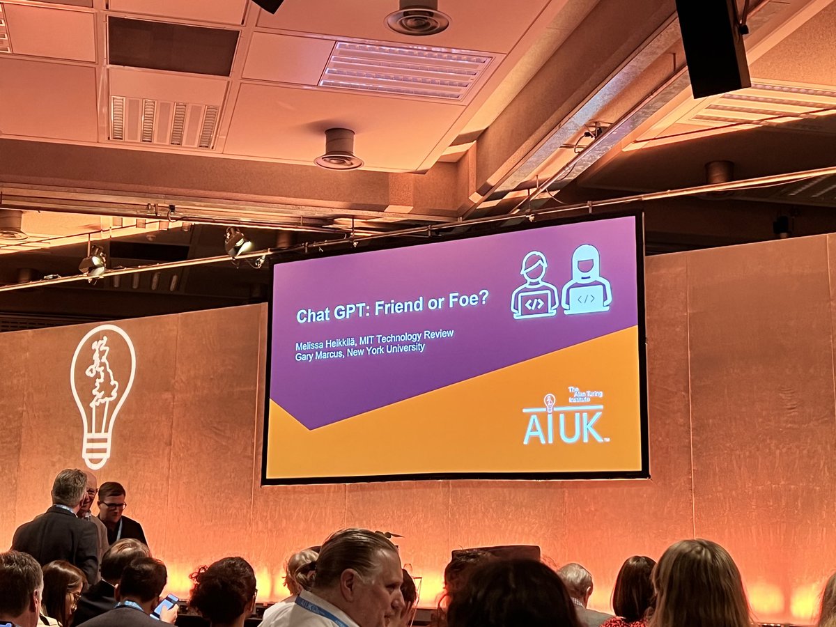 Excited to be at #AIUK today and learning about research, impact and challenges including the first session on chatgpt