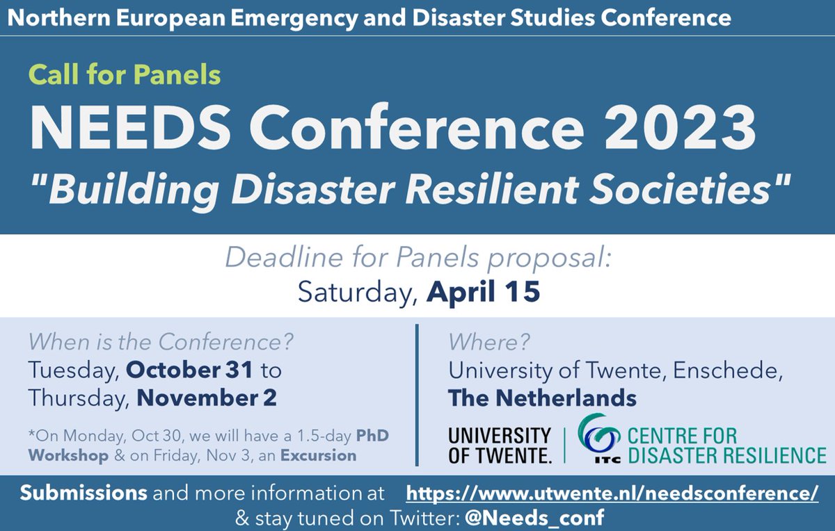 Needs_conf's tweet image. 📢Call for Panel proposals for #NEEDS2023 Conference now open!

💡Submit your panel proposal before April 15. The stage is yours to take! Make this conference transdisciplinary, engaging, inclusive and forward-thinking!

➡️utwente.nl/en/needsconfer…