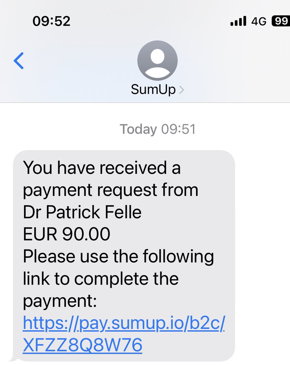 Latest fraud scam I presume! Anyone got a text like this? ⬇️

I have no connection with <a href="/SumUp/">SumUp</a>. No account.

#SumUp #TextScam