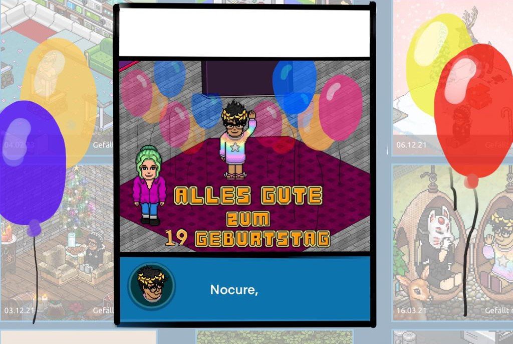 Nocure_23's tweet photo. Alles gute zum 19 Jährigen Geburtstag 🎉
#De_Habbo

Euer Nocure,

#habbodegeburtstag #habbo #gaming #metaverse https://t.co/FQaL8qNPf4