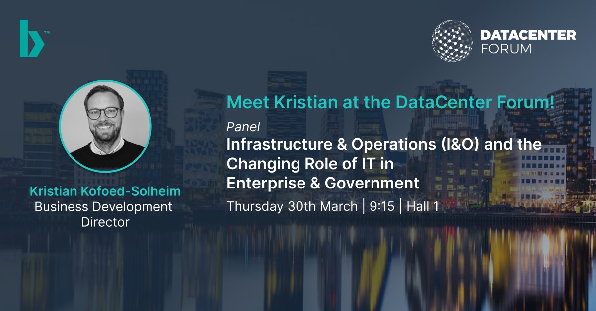 Meet Kristian at the DataCenter Forum, in Oslo, 30th March!

Our Business Development Director, Kristian Kofoed-Solheim, will be on a panel discussing the important topic of the changing role of IT in enterprises and Governments today.

#datacenter #digitalinfrastructure