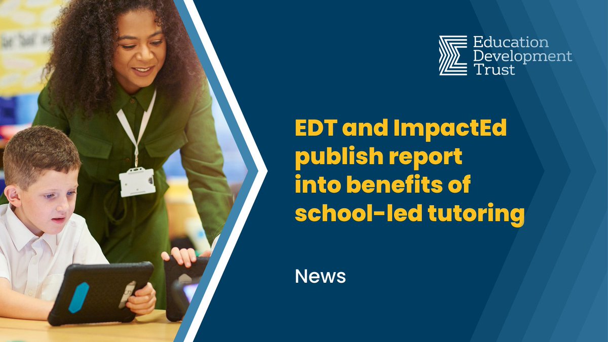 edtvoice's tweet image. We commissioned @ImpactEd_tweets to explore the evidence around the impact of #tutoring in 2021-22 and what good tutoring looks like.

This research helps us continue to support schools to implement the #NationalTutoringProgramme effectively.

Read more: ow.ly/H94R50NmR1L