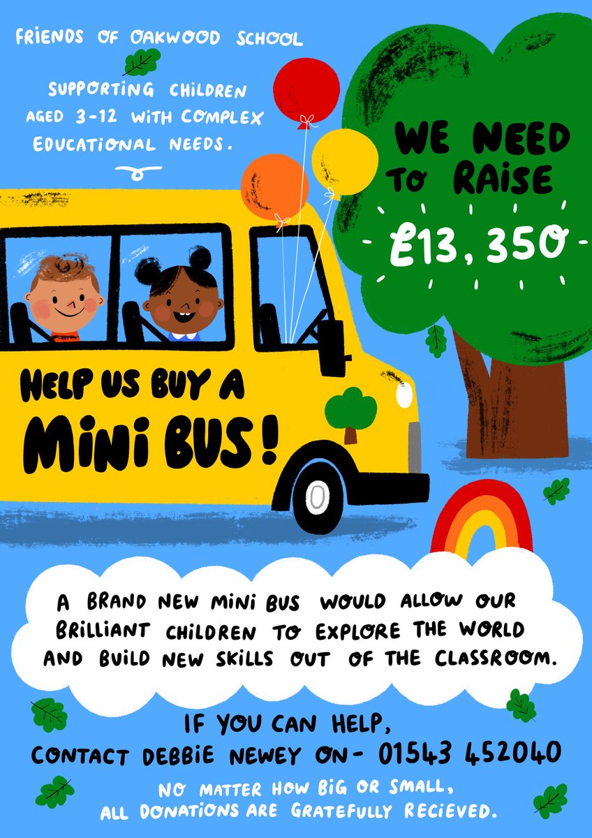 oakwoodws9's tweet photo. Can you help with our fundraising for a new minibus? A new minibus will give our children the opportunity to explore the wider community and different learning environments. This will help them to gain life skills outside the classroom. https://t.co/7tjYnJxvze