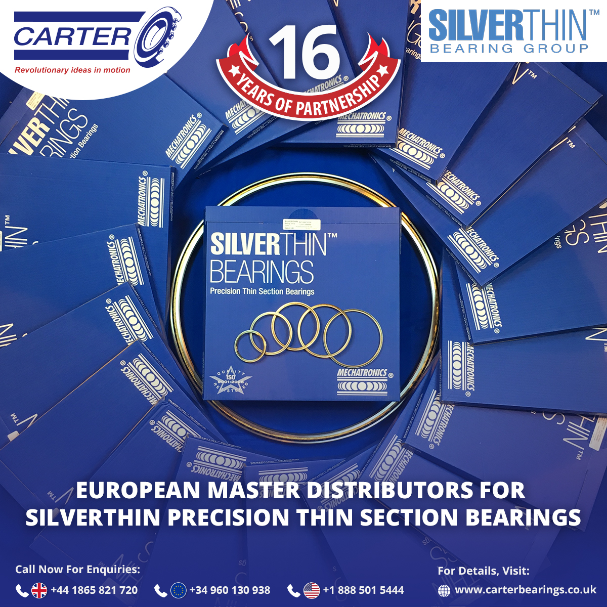 carterbearings's tweet photo. #CarterManufacturing have been the European Master Distributors for Silverthin Precision Thin Section Bearings for over 16 years. Our stockholding of #Silverthin products is held in the UK and European logistics locations ensuring the product is readily available.
#bearings https://t.co/GfDiROkCFR