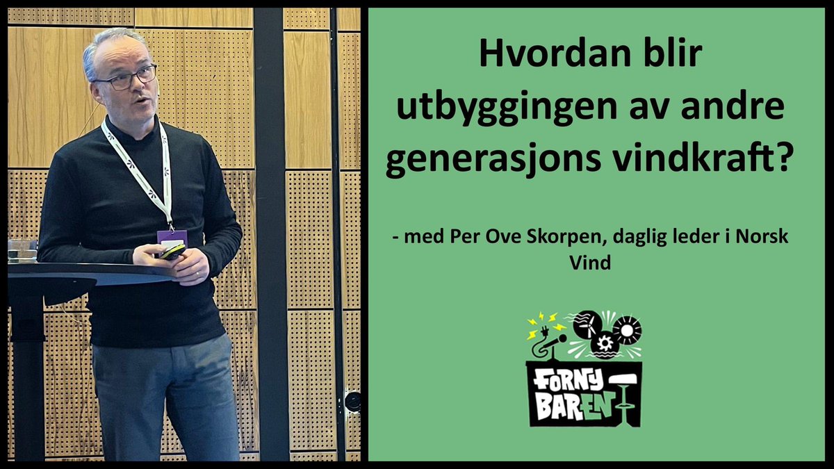 Hvordan blir utbyggingen av andre generasjons vindkraft? Episoden hører du her: shows.acast.com/fornybaren/epi… Vi har fått besøk av Per Ove Skorpen i Norsk Vind. Han snakker om hva vi bør gjøre annerledes når vi nå går i gang med 'runde 2' av norske vindkraftutbygginger.