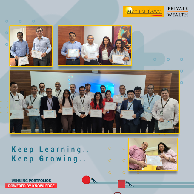 MotilalOswalPW's tweet photo. #WinningWithKnowledge
Keep Learning, Keep Growing has been our motto at MOPW. It gives us immense pleasure to share that our team of relationship managers have successfully completed the advance level of @ciellearning certification program.
#MotilalOswal #WealthManagement https://t.co/GIzCArKIUi