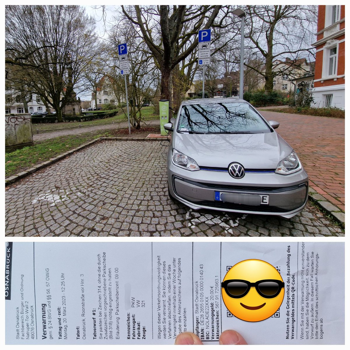 Pees_Ps's tweet image. Bei der #E-#Tanke leider die #Parkscheibe vergessen ... 🚘🛢️ - deutsche #Bürokratie hilft (man sieht doch, dass der "tankt" äh auflädt ...)