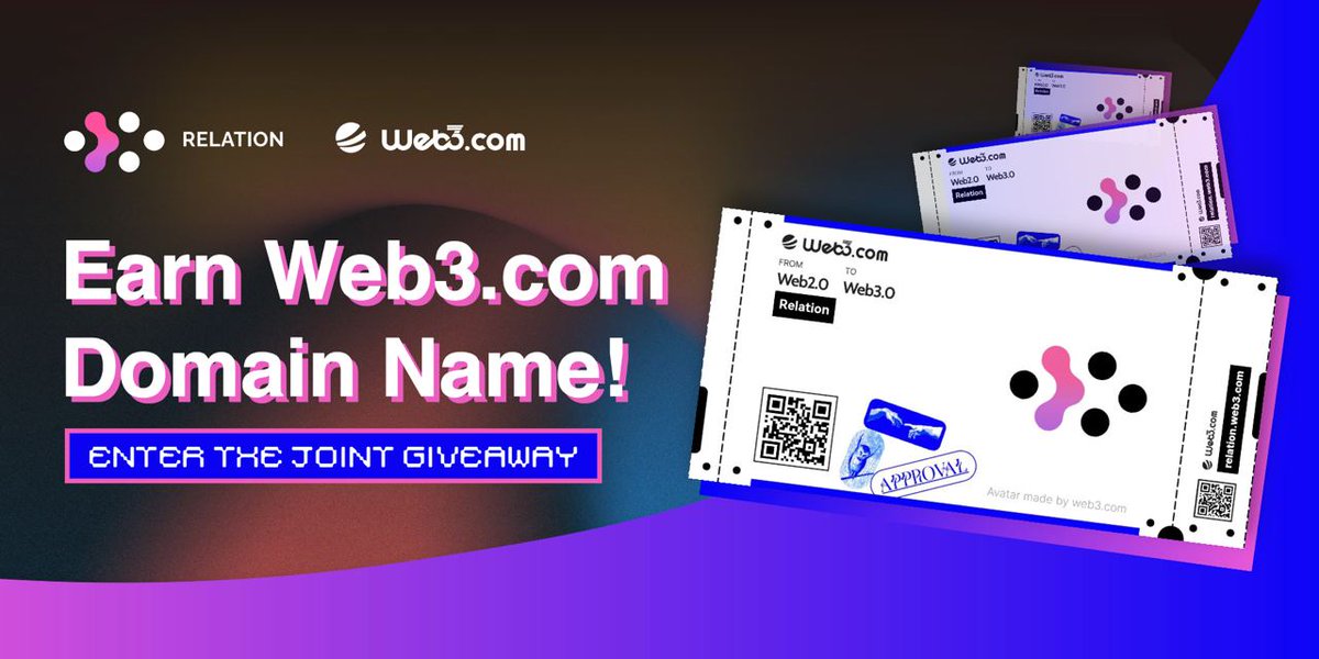 relationlabs's tweet photo. Relation🤝https://t.co/CqqceEBAi1 Joint #Giveaway is coming! #Airdrop

📅Ends at UTC 9AM, 24th, March
🎁Earn Domain Name x 13 &amp; Relation Lucky Fellow SBT x 10
☑️Join Campaign #TaskOn👉https://t.co/bp5Dghwv7k

Let's Celebrate the Partnership &amp; Earn Rewards🎉 https://t.co/LNszAPBKpG