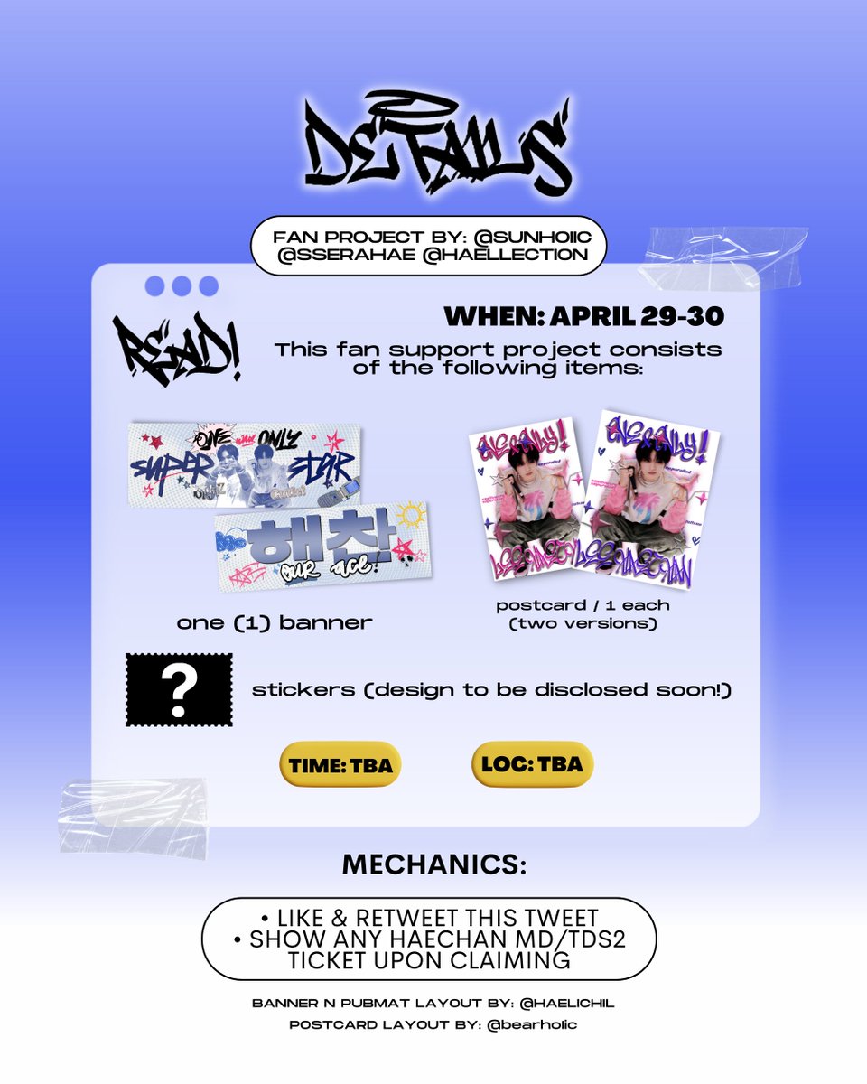 sserahae's tweet photo. ･ﾟ: *･ﾟ:* ONE and ONLY SUPERSTAR!

a #HAECHAN tds2 in manila banner fan support by @sunhoIic @sserahae &amp; @haellection ✻

✩ rt &amp; like this tweet
★ strictly 1:1, see photos for other mechanics!
✩ time &amp; loc: tba 
★ open for donations!

see you there, sunflowers! 🧸 https://t.co/kbzyCsBVR8