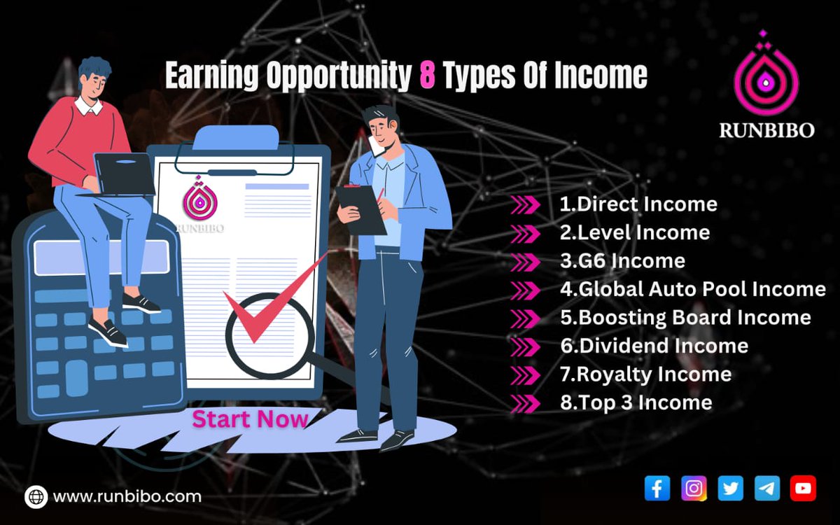 run_bibo's tweet photo. Earning Opportunity
8 Types Of Income
Direct Income
Level Income
G6 Income
Global Auto Pool Income
Boosting Board Income
Dividend Income
Royalty Income
Top 3 Income
Register Now!
https://t.co/TKHzuVobud
#runbibo #directincome #levelincome #g6income #globalautopoolincome https://t.co/uk0LSz5lKb