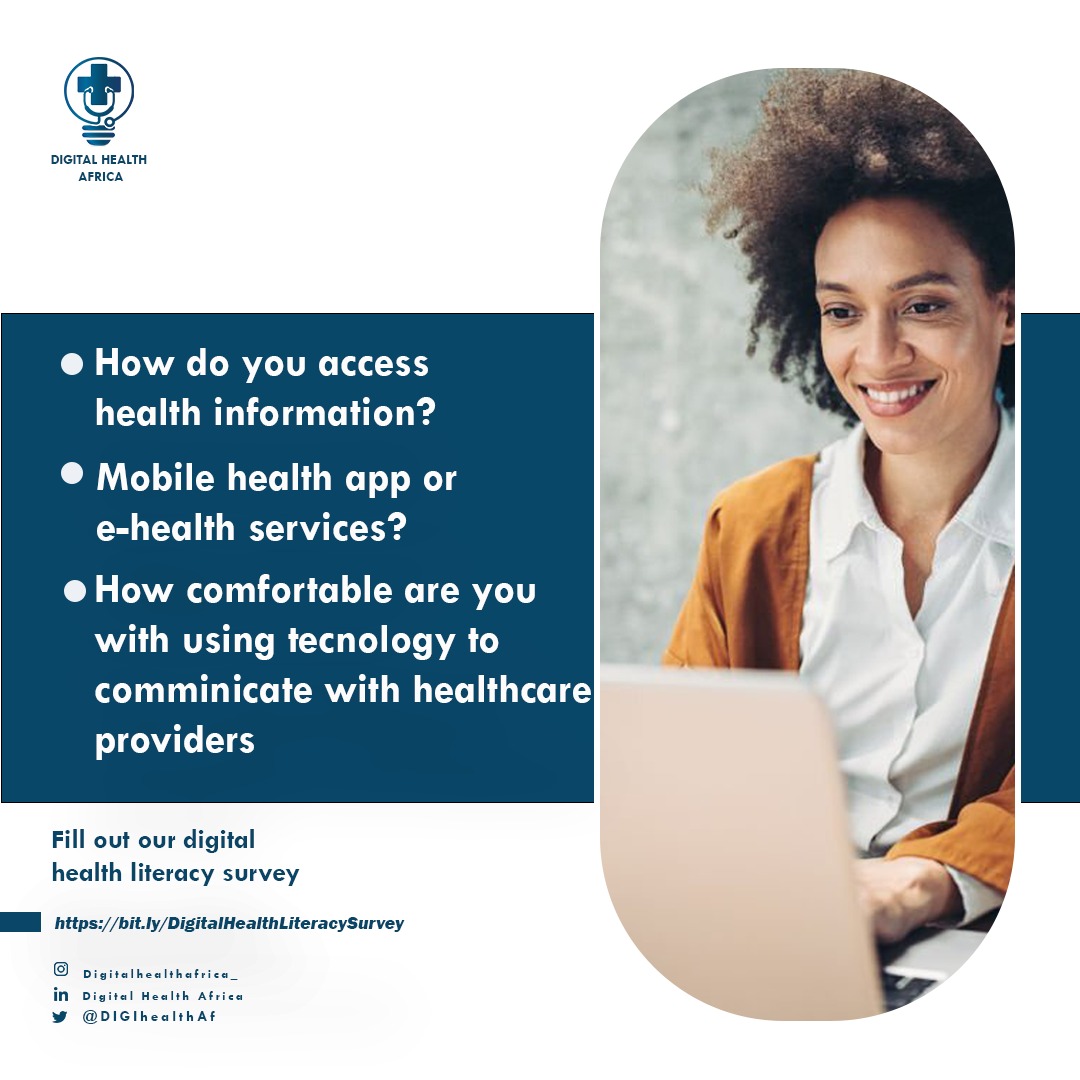 📢Calling on Young People in Africa to take our Digital Health Literacy Survey

As part of our commitment to promoting digital health literacy, we are conducting a survey amongst youth in Africa.

Link: 
bit.ly/DigitalHealthL…

#DigitalHealthLiteracy #YouthEmpowerment #Health