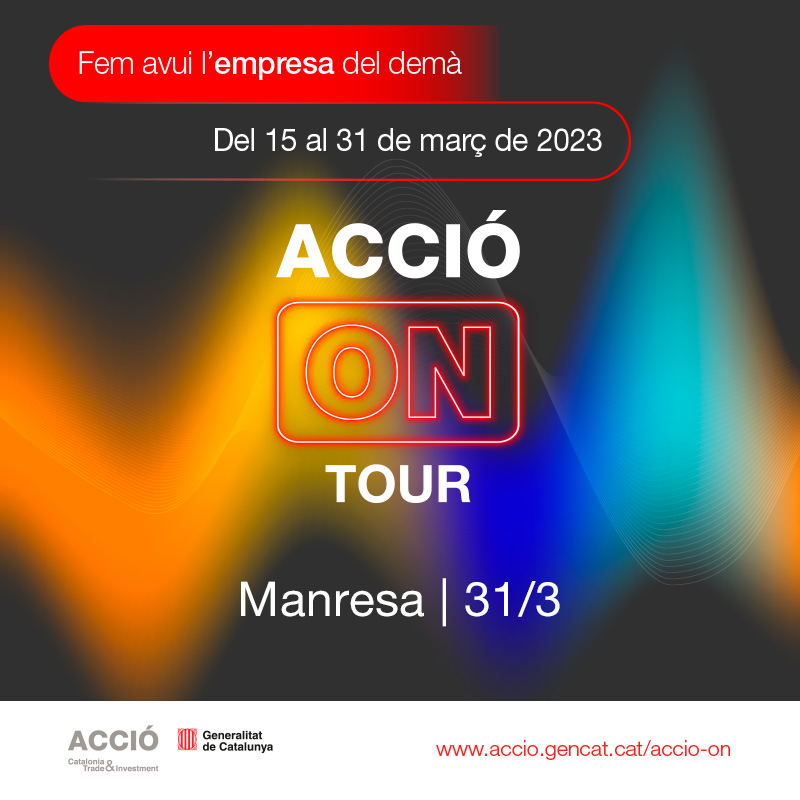 accio_cat's tweet photo. 🔛 T'has imaginat com serà l’empresa l’any 2030?

Descobreix els nous ajuts, serveis i actuacions actius per transformar la teva empresa. T'ho expliquem tot a Manresa!

📆 31/3 
📍 Palau Firal de Manresa

https://t.co/JK8VCAzFZg

#ACCIÓmodeON